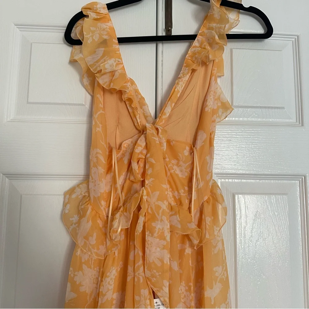 Abercrombie & Fitch Floral Maxi Dress in Peach